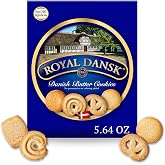 Royal Dansk Butter Cookies, Assorted Snacks, Real Butter, 2 Packs, 5.64 Oz | Perfect for coffee or tea, assorted Danish butter cookies made with real butter, in a cookie box for sharing and hosting