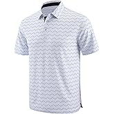 Demucy Men's Golf Polo Shirts Dry Fit Comfort Stretch Casual Shirt Short Sleeve Perfomance Moisture Wicking Funny Print