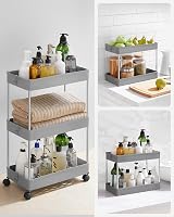 SONGMICS 3-Tier Storage Trolley with Wheels Dove Grey KSC009G01 15 kg view 7