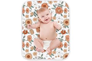 BNDITEU Diaper Changing Pads for Baby, Flower Change Mat, 3Layers Waterproof Change Pad Foldable Absorbent Mats for Women, Reusable Incontinence Underpads for Patient 24''x30''