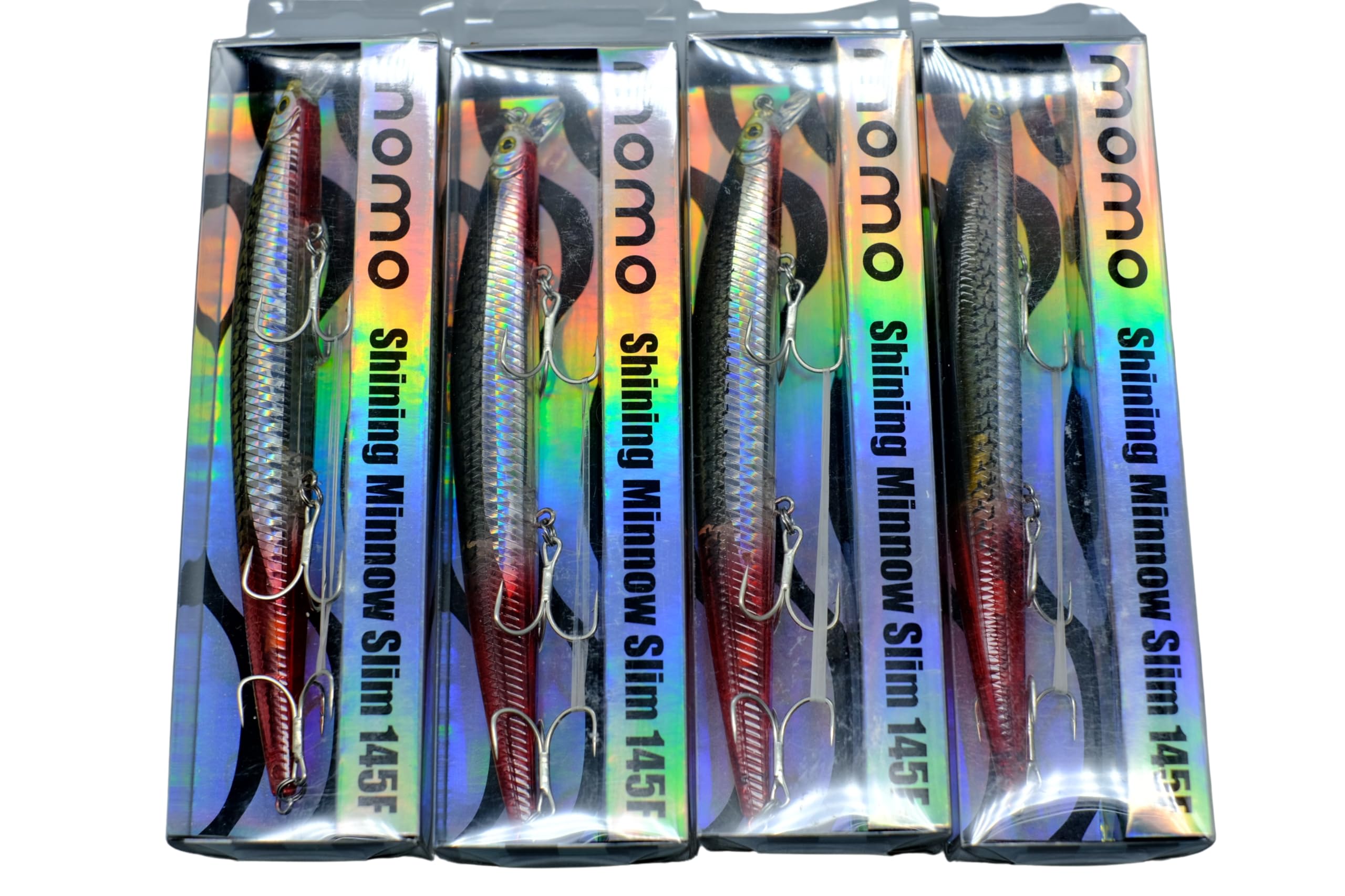 momolures - Shining Minnow Slim 145F Floating Silent Wire Weight Transfer System lure for Saltwater Bass Fishing (CLEAR MULLET x4pcs)