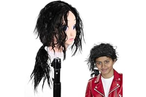 abouder Punk Rock Wig for Kids 70s 80s Costume Long Hair Halloween Michael Costume Stuff Accessories