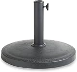 VonHaus Parasol Base 12kg Round Polyresin Black 57mm Hole Patio Garden view 1