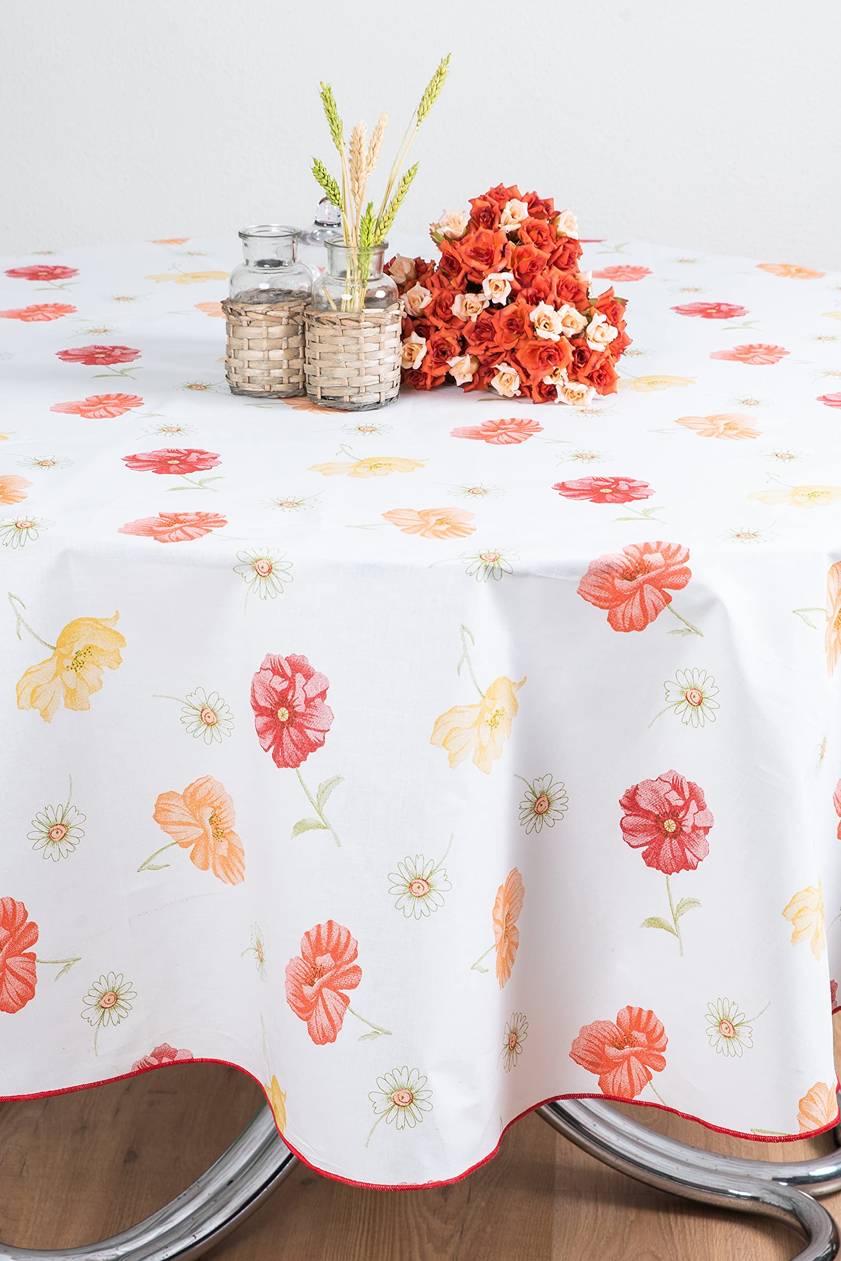 ESSE HOME – SPRING SUMMER tablecloth – Rectangular – Square – Round – Oval – Pure Cotton - MARTINA 403 (0-140, 4)