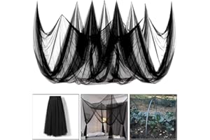ANKS Mosquito Netting 33x10Ft Garden Mesh Netting, Fly Bird Net Barrier Hunting Blind Plant Protecting Net, 3x10m Black
