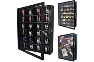 FramePro Shadow Box Frame Display Case 12x16 with Removable Shelves, Deep Memory Box Trinket Knick Knack Shelf Cabinet for Collector, Keepsake Coins Military Medals Wedding Flowers Black