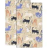 Wotinsi Hand Towels Set of 2 Cute Cats Hand Towels for Bathroom Soft Absorbent Decorative Hand Bath Towels Dish Towels for Kitchen Sports Gym Yoga Home Decor 14 x 28 in