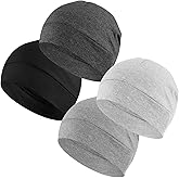 Headshion Cotton Skull Caps for Men Women,2-Pack Lightweight Beanie Sleep Hats Breathable Helmet Liner