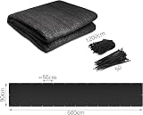 VOUNOT Balcony Privacy Screen 90x600cm HDPE Wind UV Weatherproof Black view 7