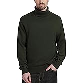 Kallspin Men's Turtleneck Sweaters Wool Blend Mid-Weight Highneck Pullover Sweaters
