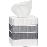 Modern Line Stylish Tissue Box Holder - Modern Classic Luxury Decor with Western Design - Square Tissue Cover for Bathroom, by Zahari Home