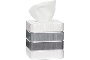 Modern Line Stylish Tissue Box Holder - Modern Classic Luxury Decor with Western Design - Square Tissue Cover for Bathroom, by Zahari Home