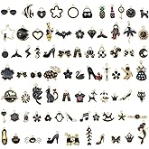 GraceAngie 40pcs Assorted Enamel Charms Pendants for Jewelry Making Assorted 40 Styles Gold-Plated Charms Bulk for DIY Neckla