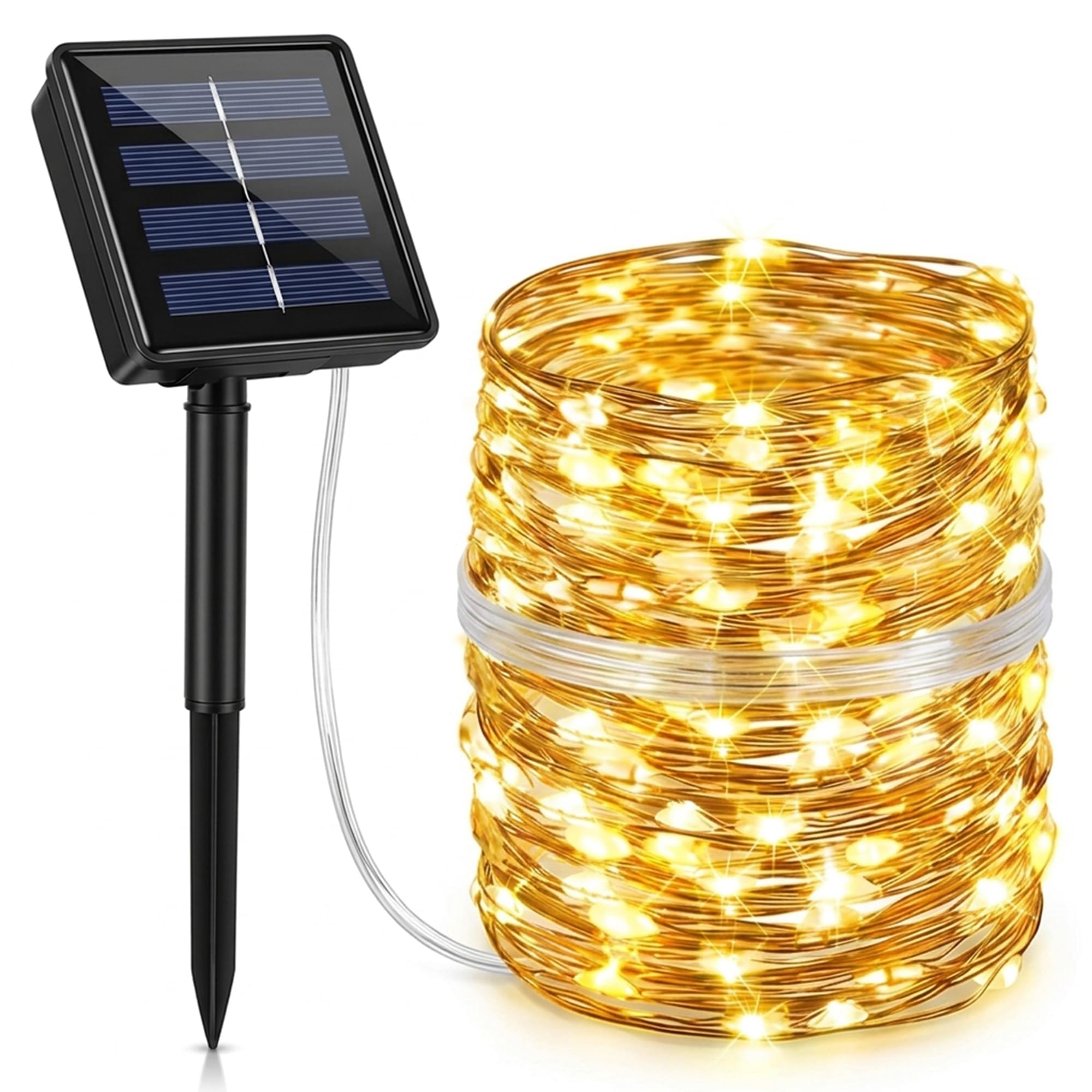 Rynli Solar Powered Fairy String Lights Outdoor Garden, IP65 Waterproof 8 Mode LED Copper Wire String Light for Patio, Yard, Solar Fairy Lights for Wedding, Christmas (Warm White, 20 M, 65 Ft,200 LED)