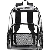 BORMELUN Clear Backpack Lightweight School Bookbag See Through Transparent Plastic Daypack Stadium approved Men Women Concert