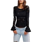 Free People Womens Lace Layering Long Sleeve