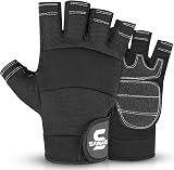 SAWANS Fingerless Working Gloves Men Performance Heavy Duty Black Large view 1
