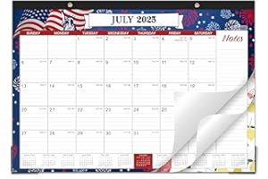 JOURNALTASTIC Desk Calendar 2025-2026 - 18 Monthly 2025-2026 Desk Calendar, 16.9"×12.1", July 2025 - December 2026, Desk/Wall Calendar with Large Ruled Blocks, Corner Protectors - 12 Different Themes