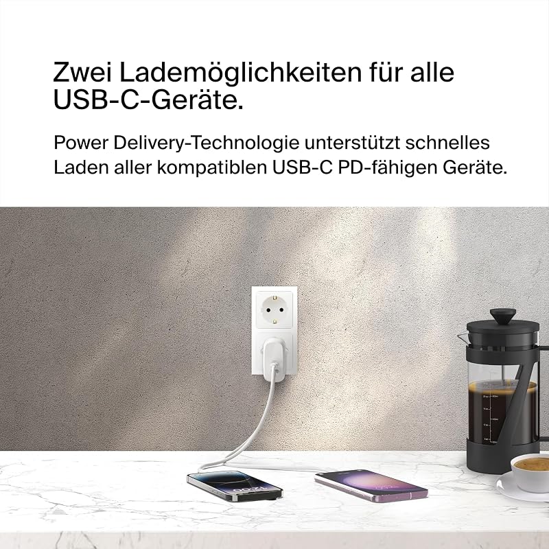 BoostCharge 60W USB C Ladegerät, 2 Anschlüsse, PPS Schnellladegerät