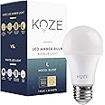 KOZE Sleep Light Bulb 1 Pack Amber Lights Blue - Blocking LED Light Bulb - 1600K Color Temp w/No Blue Light - Sleep Aid for Baby Nursery Light, 3.5 watt