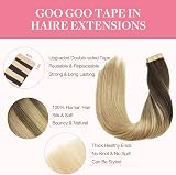 GOO GOO Tape In Hair Extensions 20in 50g 20pcs 9A Human Hair Chocolate Brown view 2
