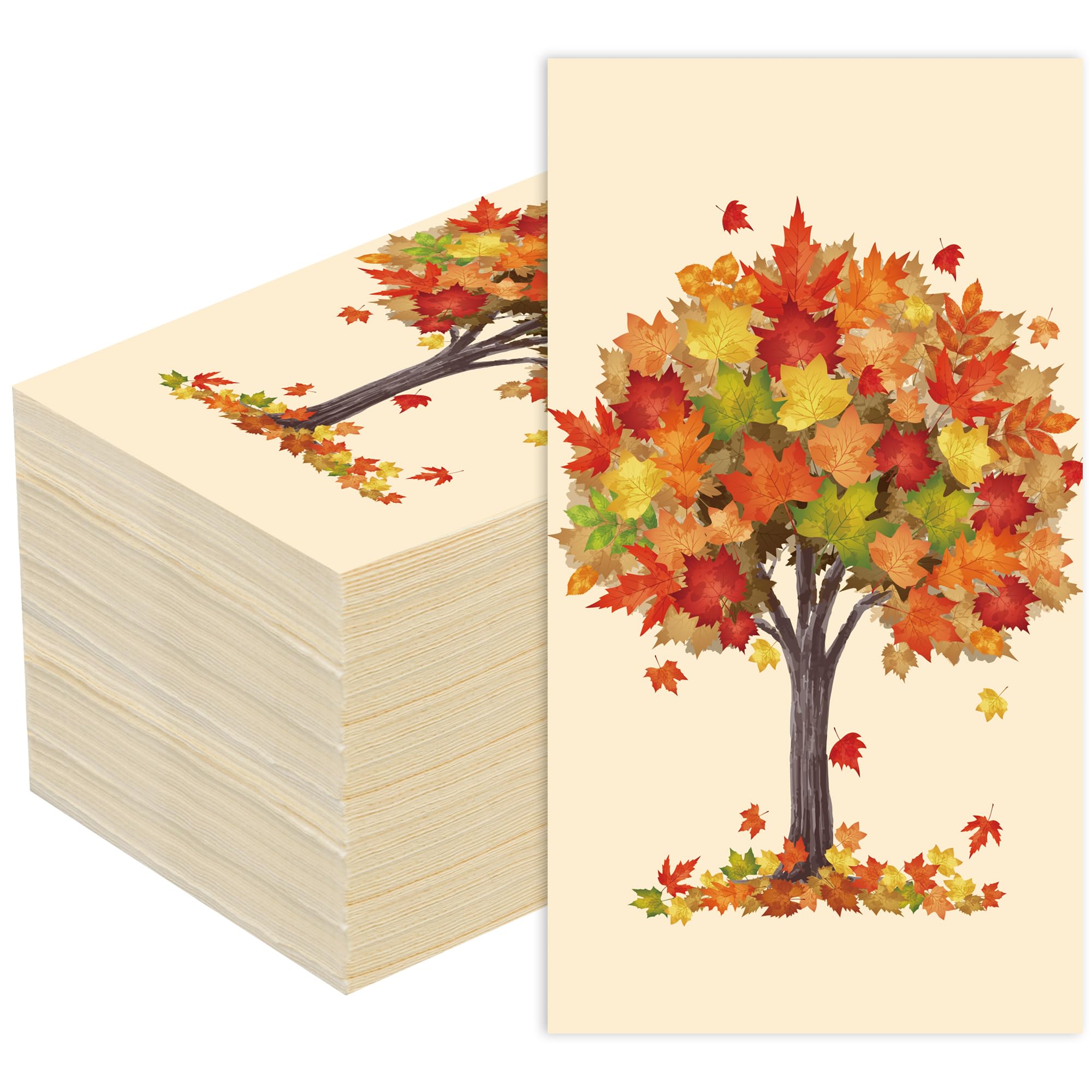 Photo 1 of 100 PCS Fall Tree Guest Napkins Maple Leaves Paper Napkin 3 Ply Disposable Watercolor Tree Party Dinner Napkins Autumn Decorative Hand Towels for Autumn Thanksgiving Home Kitchen Dinner Party Supplies