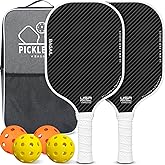 BAGAIL Pickleball Paddles, USAPA Approved Fiberglass Surface Pickleball Set, Lightweight Pickle Ball Rackets with 4 Balls, 1 Bag, Designed in California for Traction and Stability