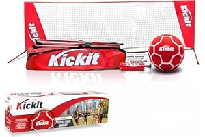 Kickit Soccer Tennis Game Set, Portable 6.5' Wide x 2' High Net & Soft Lightweight Ball, Play Outdoors, Indoors, Backyard, Beach, Complete Skills Training & Travel Friendly, Original