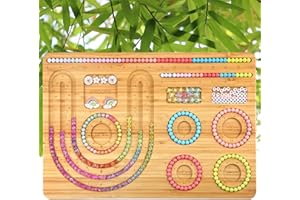 MROUEN Bamboo Bead Boards for Jewelry Making, New Size Bead Board, Beading Design Board and Bracelet Sizer Measuring Tool Board for DIY, Bead Tray for Jewelry Making, Bracelets, Necklaces