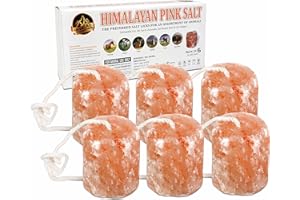 Himalaid Himalayan Salt Lick on Rope for Horses, Cattles, and Other Livestock, 6 LBS Each (6 Pack)