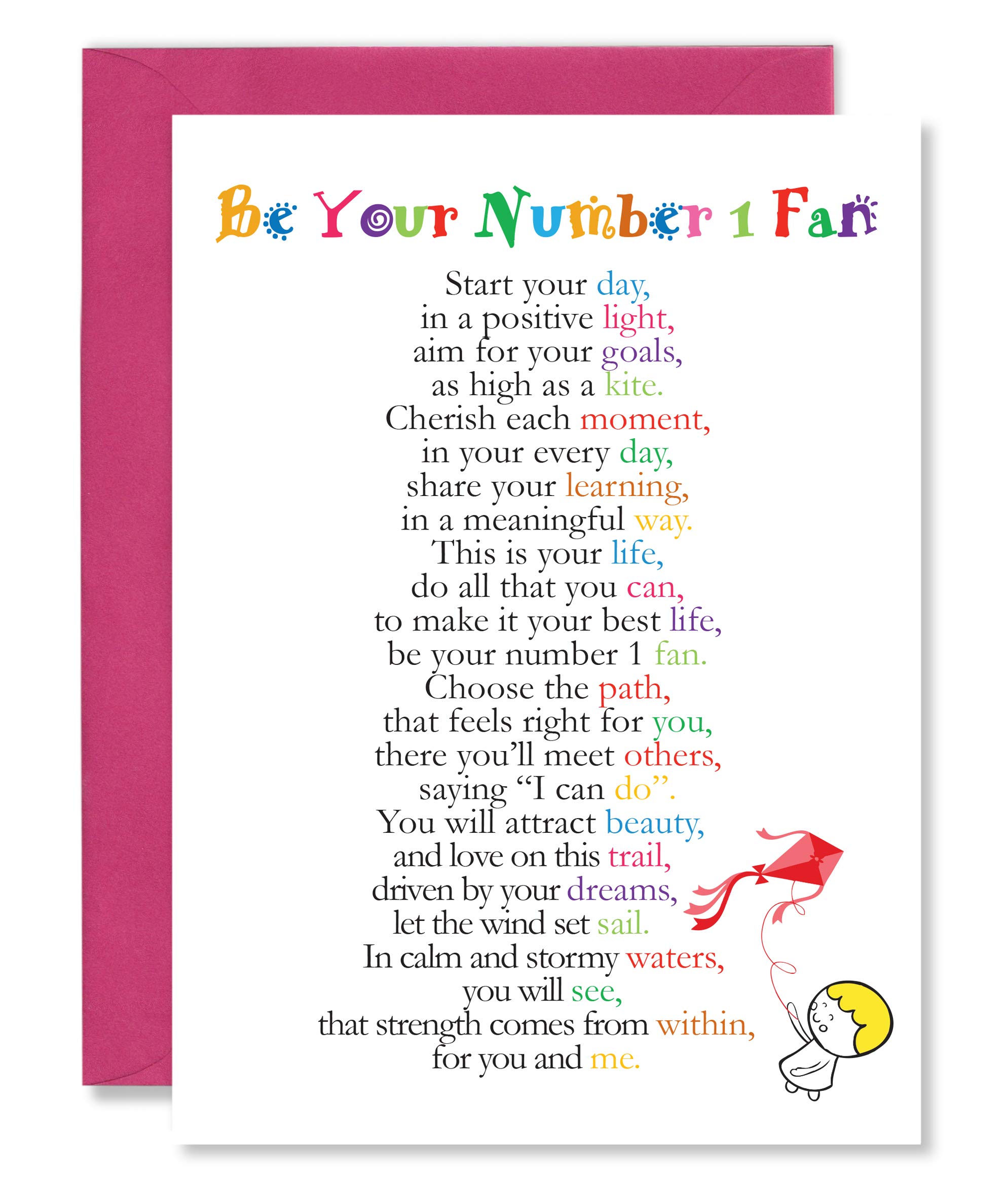 Clarabelle Cards - Be Your Number 1 Fan - Supportive | Proud of You | Thinking of You | Encouragement | Motivational | Inspirational Greetings Card sold by Card Candy