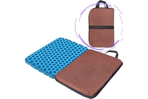 masteymoh Small Foldable Seat Cushion 1-Inch Thick, Portable Gel Seat Cushion for Pressure Relief, Light Portable seat Cushion for Travel seat Cushion, Foldable for Easier Storage (Coffee)