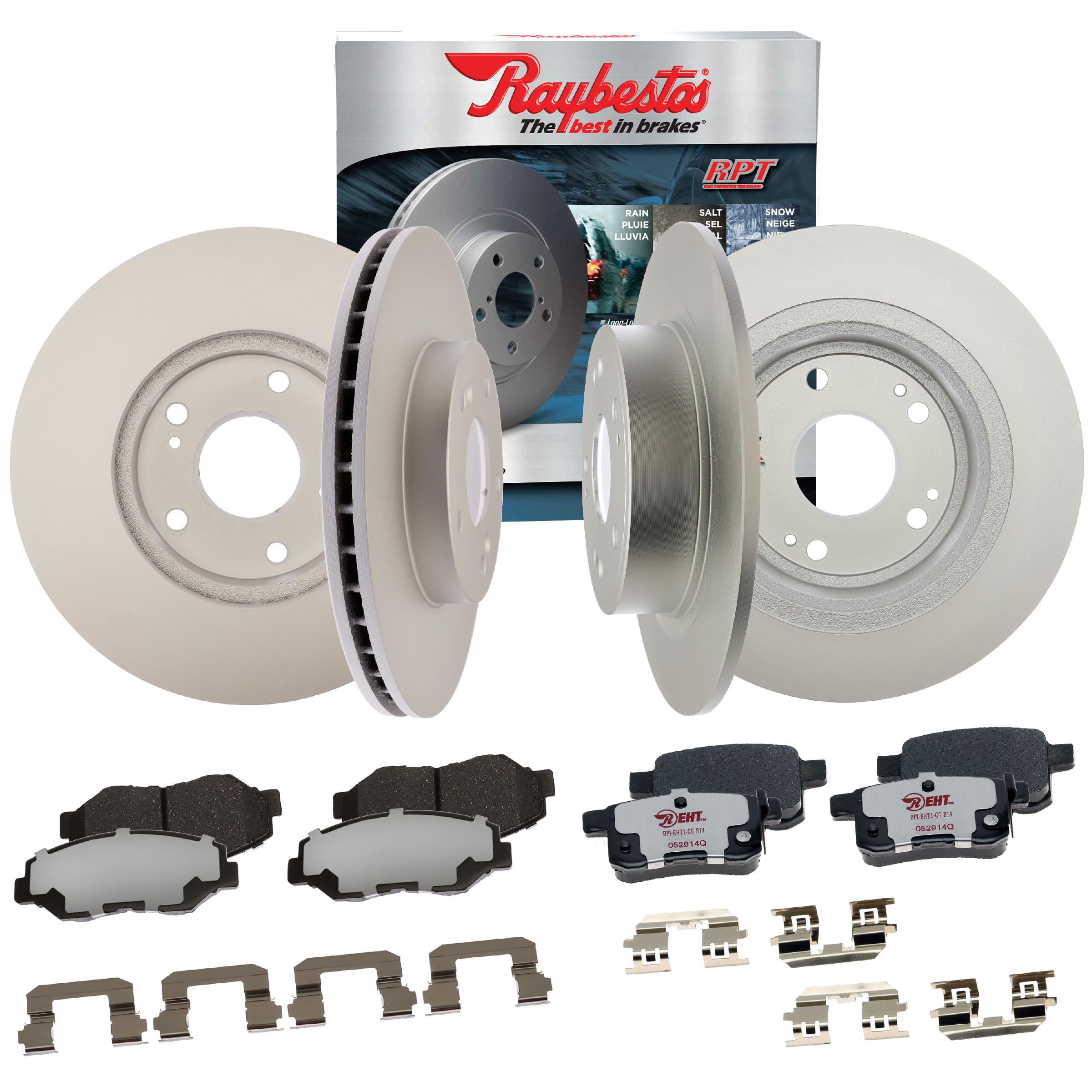 Photo 1 of Raybestos E3V90054 Element3 Automotive Replacement Brake Kit for Front and Rear Coated Rotors and Hybrid Brake Pads for 2008-2012, 2014-2017 Honda Accord