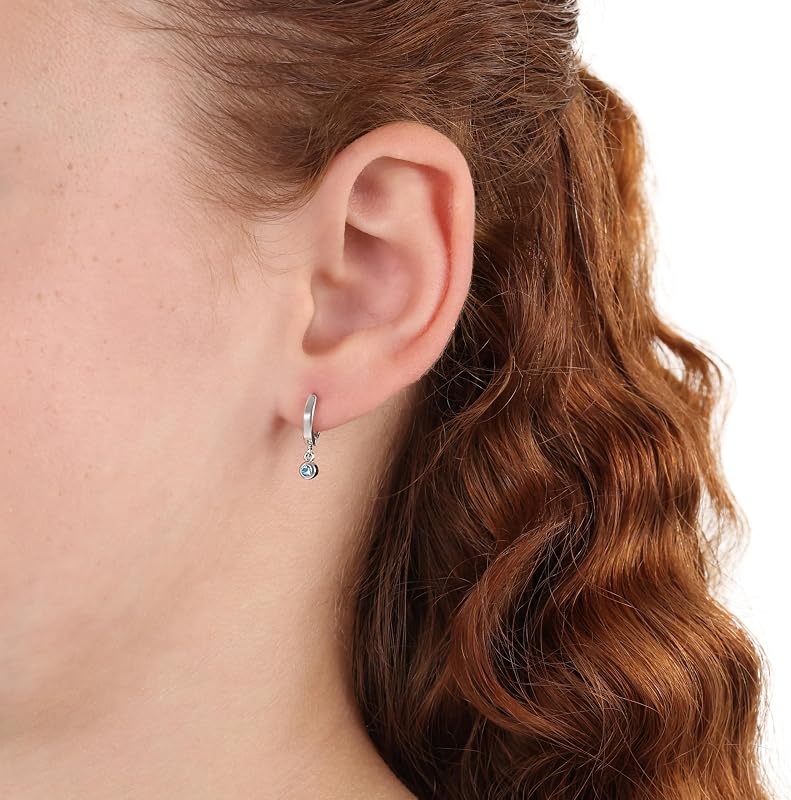Ohrringe für Mädchen, Zirkonia / 925 Sterling Silber, Rhodiniert