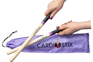 CardioStix Bundle 8oz Highest-Weighted (1 PAIR YOU CHOOSE) Premium American Hickory Wood Cardio Drum Sticks | For Drumming, Fitness, Aerobic Class, Exercises(Purple Bundle)