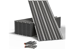 GDPFN 10pcs Metal Roofing Panels, 42.52'' L ×17.72'' W 52.4 ft² Corrugated Metal Sheets, Galvanized Steel Roof Fence Panels for Mobile Homes, Garages, Chicken Coop, Sheds, Stables, Patio, Black