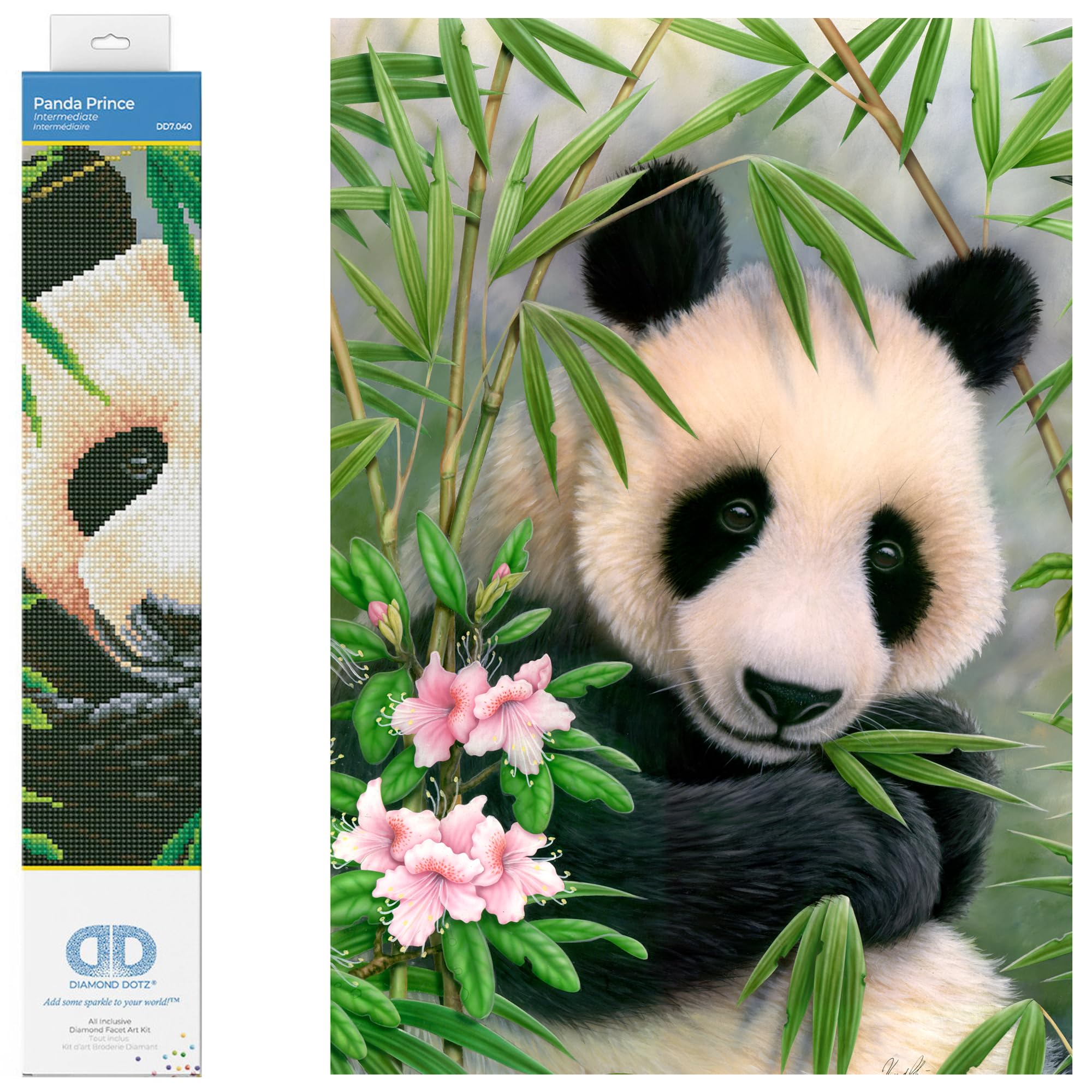 Diamond Dotz Painting Kit: Intermediate, DD7, Panda Prince, 30 x 40cm
