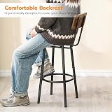 HOOBRO Bar Stools Set of 2 with Backs Rustic Brown EBF32BY01G1 view 9