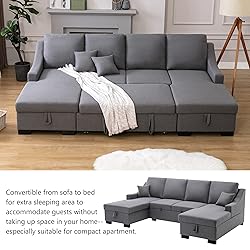 ERYE U-Shaped Sleeper Sectional Pull Bed and