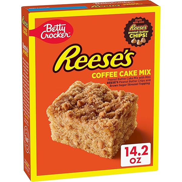 BETTY CROCKER REESE’S PEANUT BUTTER COFFEE CAKE MIX WITH BROWN SUGAR STREUSEL TOPPING, 14.2 OZ