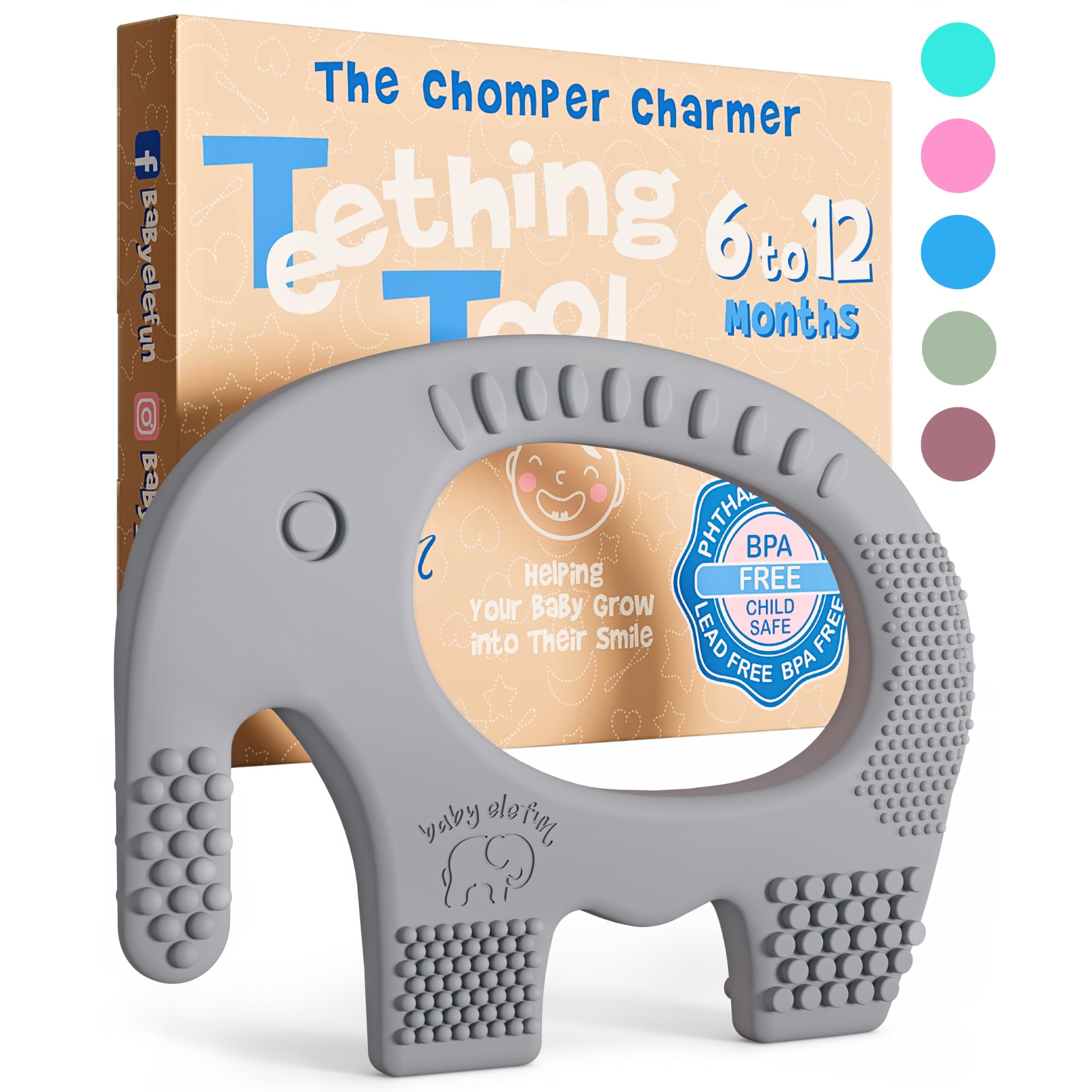 Baby Elefun Baby Teething Toys 5X Pain Relief Zero Delay 6-12 Months