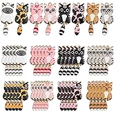 Framendino, 40 Pack Enamel Cat Charms with Swinging Tails Cute Kitten Charm Alloy Metal Animal Pet Dangle Pendants for Bracelets Earrings Necklaces Crafts Jewelry Making