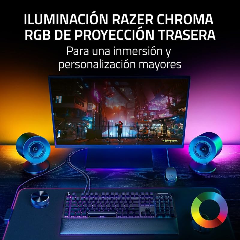 Nommo V2 Pro - Altavoces Gaming de Rango Completo 2.1 para PC con Subwoofer Inalámbrico (Diafragmas de Gama Completa de 3 pulgadas con Correctores de Fase de Aluminio, THX Spatial Audio) Negro