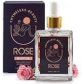 Luxurious Rose Body Oil with Real Rose Petals – Lightweight, Moisturizing, Long-Lasting Floral Scent – Premium Rosé Oil for Face, Body, Hair, Nails & Aromatherapy – Natural Perfume Oil, 1.69 Fl Oz