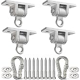 Jungle Gym Kingdom Swing Set Hangers - 4 Heavy Duty Brackets with Locking Snap Hooks for Porch, Patio, Playground - Indoor/Outdoor Hardware & Accessories