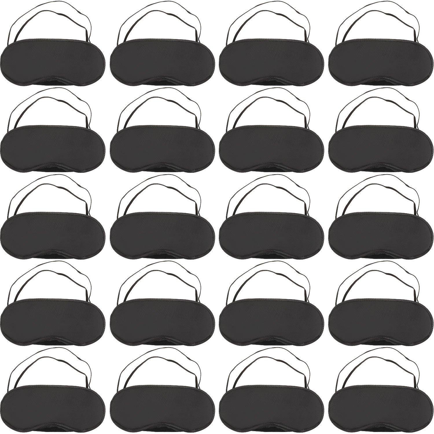 20 Pack Blindfold Eye Mask for Sleep Game Travel with Nose Pad (Black)