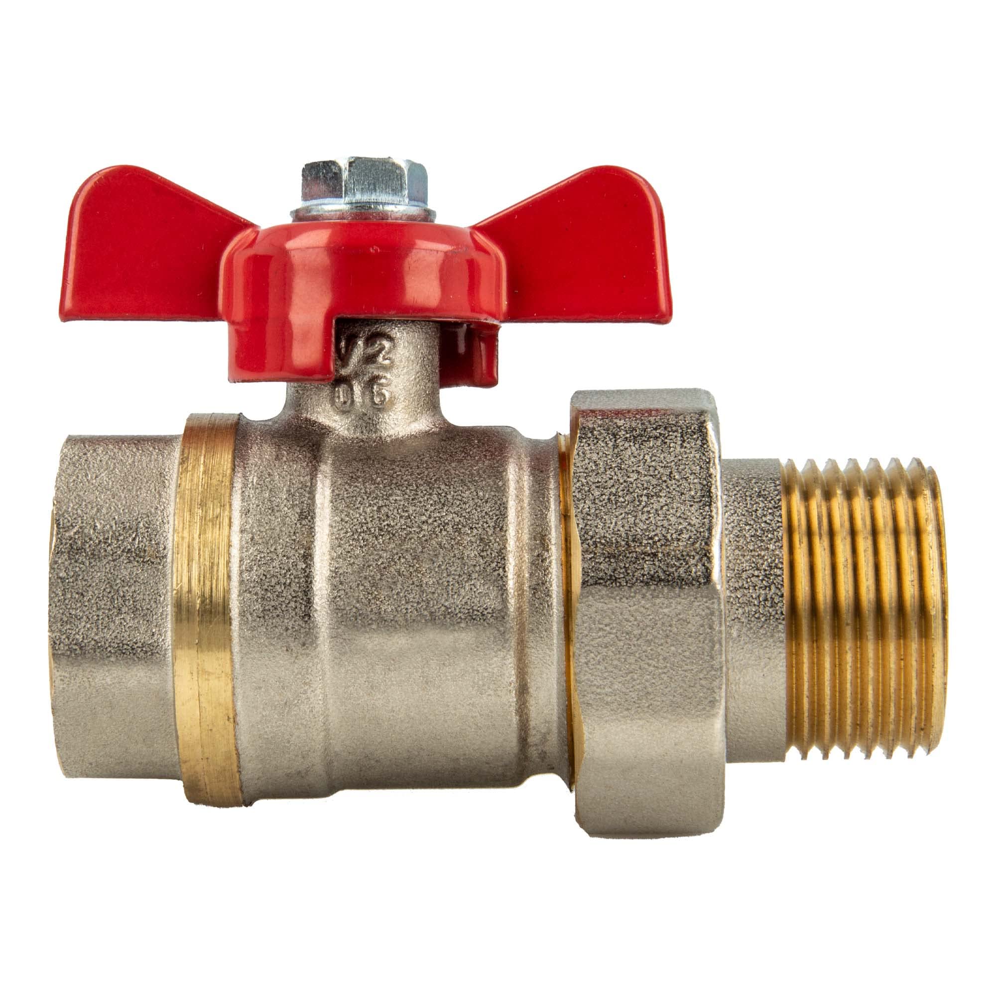 Tecuro Ball Valve with Screw Connection (Flat-Sealing) x Internal Thread - Wing Handle