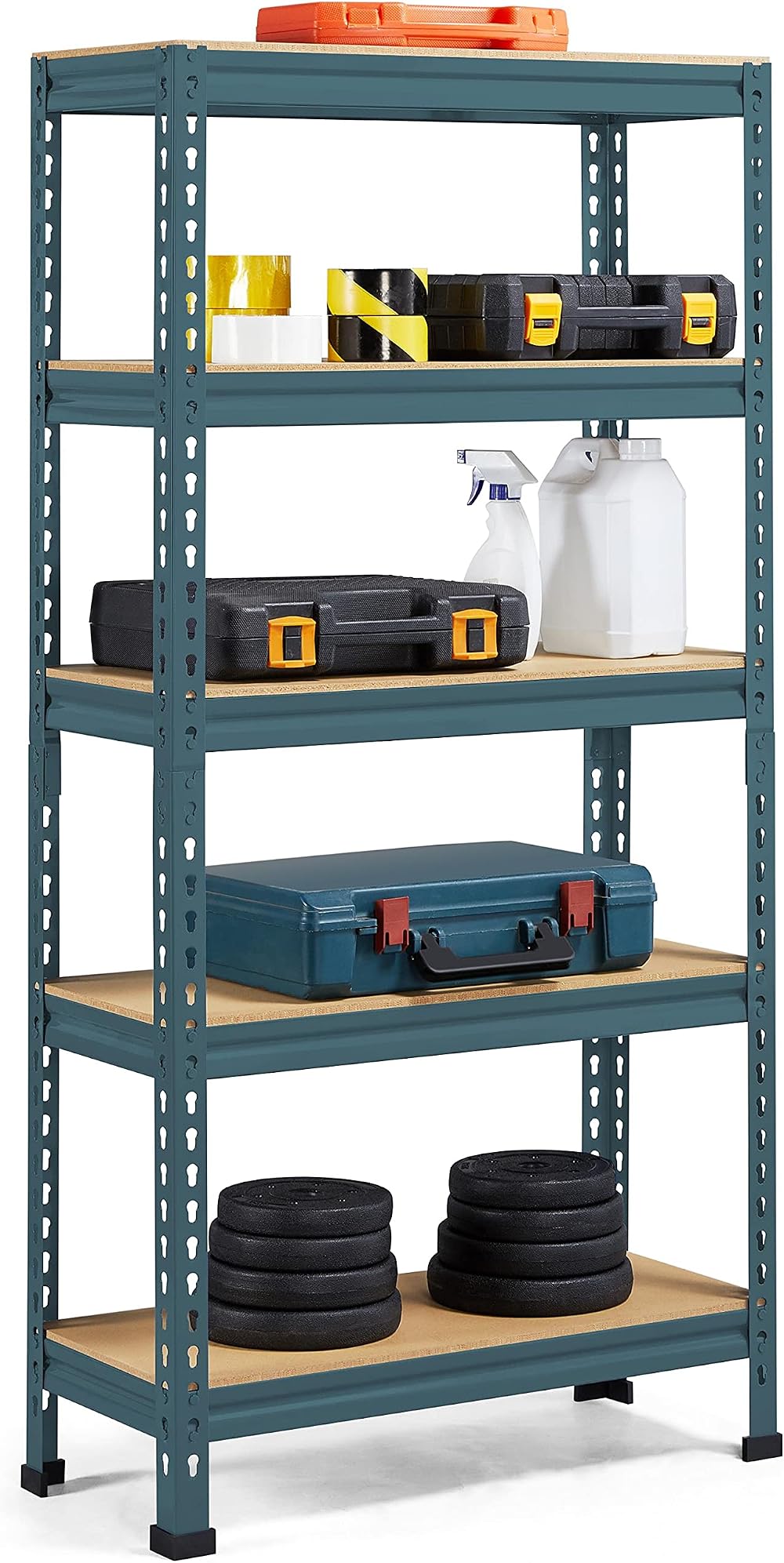 Yaheetech 5 Tier Garage Shelving Units Heavy Duty 750kg Neptune Blue
