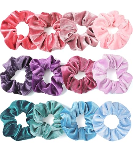 Serre-tête (Scrunchie) Fille Rose à Rayures Métalliques - Multicolore - Pour Tous Types De Cheveux