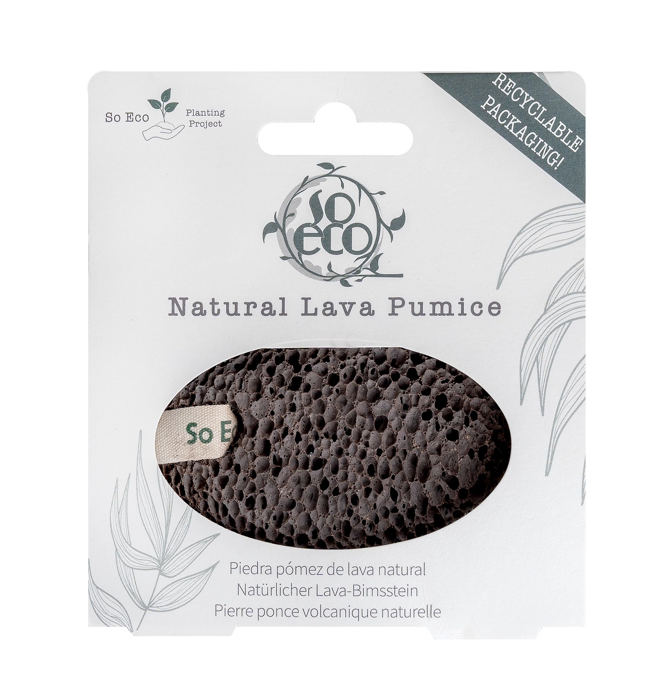So Eco Natural Lava Pumice - Volcanic Stone Exfoliator for Feet & Body, Removes Calluses & Dead Skin for Soft, Smooth Results, Vegan & Cruelty-Free